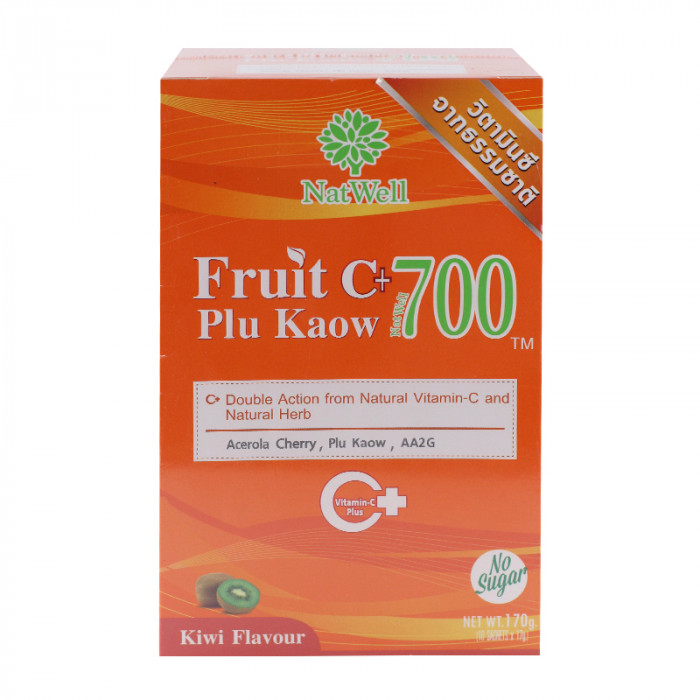 NatWell Fruit C+ Plu Kaow แนทเวลล์ ฟรุตซีผสมพลูคาว รสกีวี่ 10 ซอง