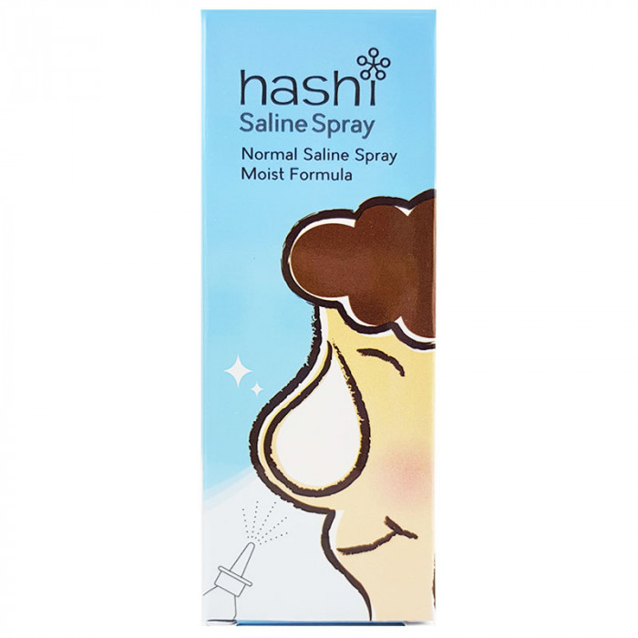 Hashi Saline Spray Moist Formula 10 ml. ฮาชชิ สเปรย์น้ำเกลือทำความสะอาดโพรงจมูก สูตรชุ่มชื้น 10 มล.