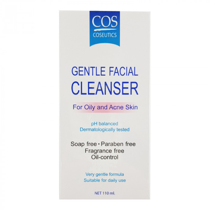 Cos Gentle Facial Cleanser Oily&Acne Skin 110 ml. สำหรับผิวมันเป็นสิว แถมฟรี ผลิตภัณฑ์ Cos ขนาดทดลอง 3 ซอง (คละสูตร สุ่มโดยร้านค้า)