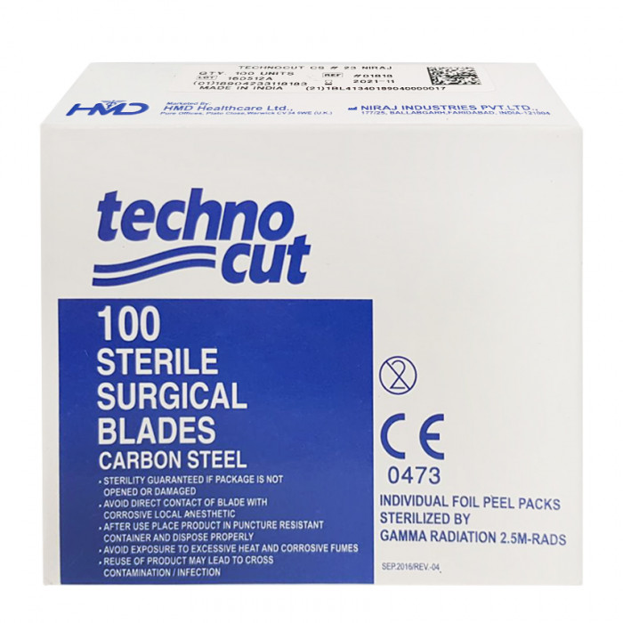 ใบมีดผ่าตัด Techno Cut (คาร์บอน) เบอร์23