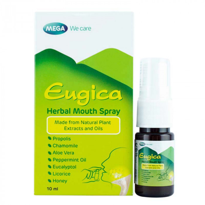 Eugica Herbal Mouth Spray 10 ml. ยูจิก้า เฮอร์บอล เม้าท์ สเปรย์ 10 ml.