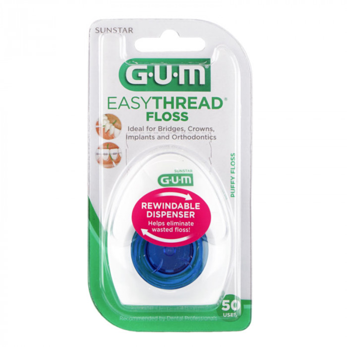 GUM 3200 Easythread Floss ไหมขัดฟัน อีซี่เทรด ฟลอส 50 เส้น