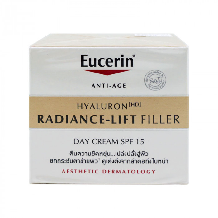 Eucerin Hyaluron (Hd) Radiance-Lift Filler Cream 50 ml. ผลิตภัณฑ์บำรุงผิวหน้าและบริเวณลำคอ สูตรกลางคืน 50 มล.