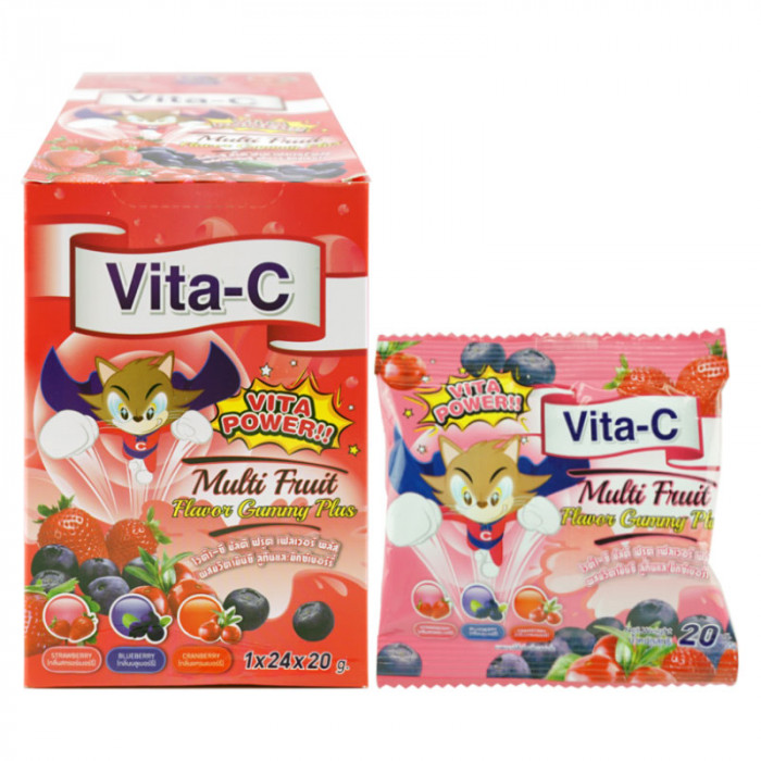 Gummy Vita - C Flavor กัมมี่ ไวต้า-ซี วุ้นคาราจีแนนสำเร็จรูป 20 กรัม (สีชมพู)
