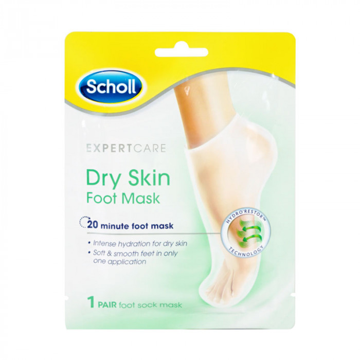 Scholl Expert Care Dry Skin Foot Mask สกอลล์ เอ็กซ์เพิร์ทแคร์ ดราย สกิน ฟุทมาส์ก 1 คู่