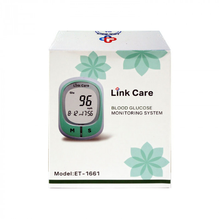 Link Care Blood Glucose Monitoring System ET-1661 เครื่องตรวจน้ำตาล LINK CARE รุ่นET-1661