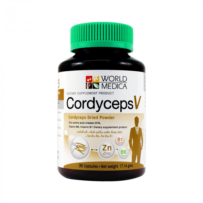 Khalaor Cordyceps V 36 capsules คอร์ดิเซพส์ วี ตราขาวละออเภสัช 36 แคปซูล
