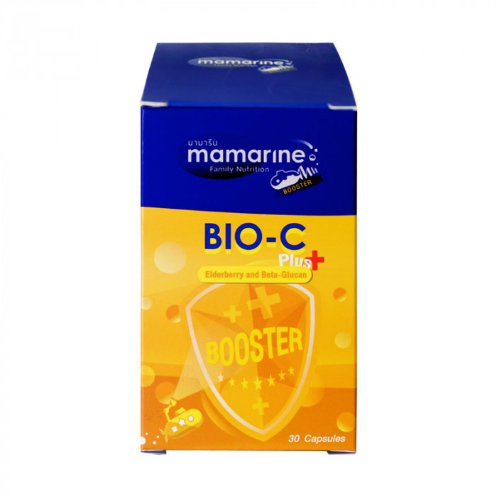 Mamarine Bio-C Plus Elderberry And Beta-Glucan มามารีน ไบโอ-ซี พลัส เอลเดอร์เบอร์รี่และเบต้า-กลูแคน 30 แคปซูล