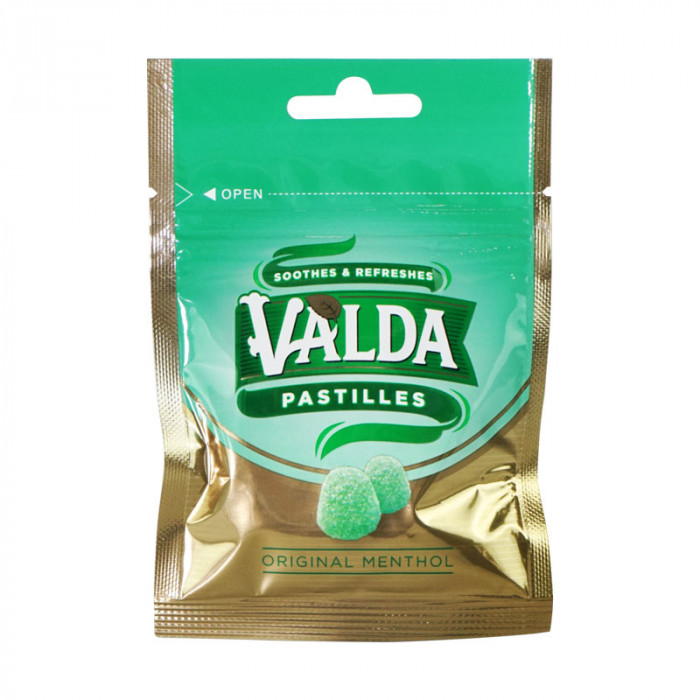 Valda Pastilles ลูกอมชนิดนุ่ม ตราวอลด้า 20 กรัม (รสเมนทอล - สีเขียว)