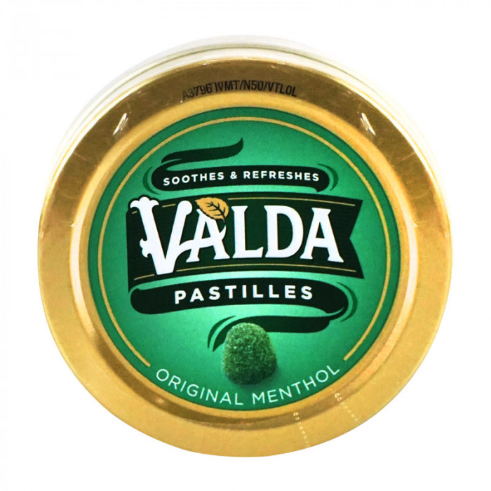 Valda Pastilles ลูกอมชนิดนุ่ม ตราวอลด้า 50 กรัม (รสเมนทอล-สีเขียว)