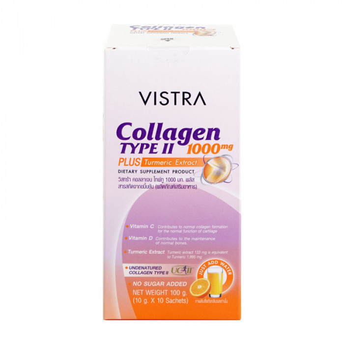 Vistra Collagen Type-2 1,000Mg.+Plus ขมิ้นชัน 10ซอง