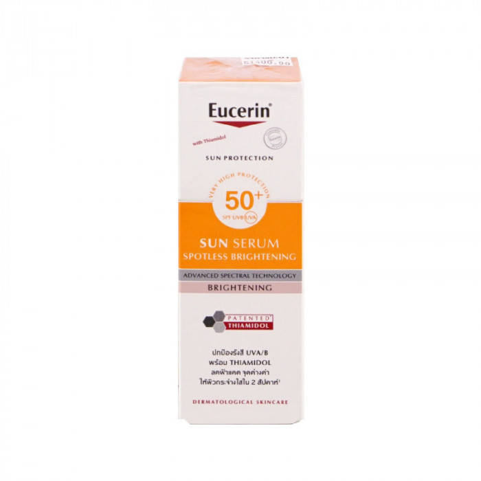 Eucerin Sun Spotless Brightening Serum SPF50+/PA+++ 50 ml. เซอริน ช่วยปกป้องรังสี UVA และ UVB 50 มล.