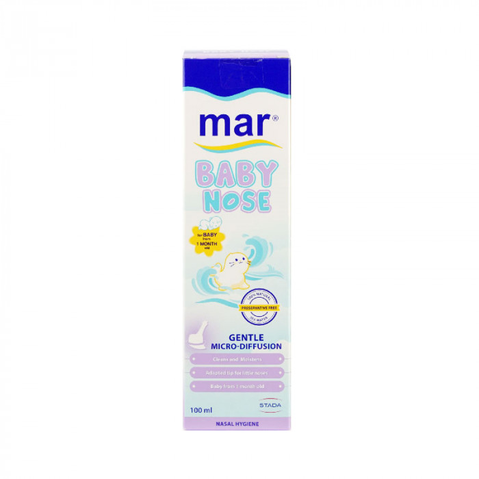 Mar Baby Nose 100 ml. มาร์เบบี้โนส สเปรย์น้ำทะเลพ่นจมูก สูตรสำหรับทารก 1 เดือนขึ้นไป 100 มล.