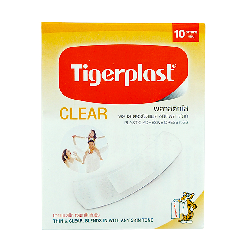 Tigerplast Clear ไทเกอร์พล๊าส พลาสเตอร์ปิดแผล ชนิดพลาสติกใส | Mmshop -  สินค้าเพื่อสุขภาพ